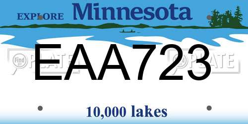 EAA723 Minnesota License Plate
