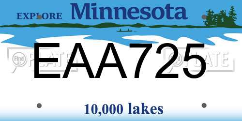 EAA725 Minnesota License Plate