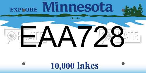 EAA728 Minnesota License Plate