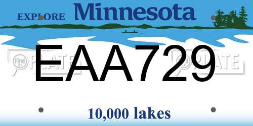 EAA729 Minnesota License Plate
