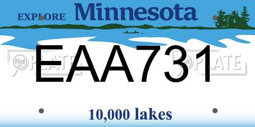 EAA731 Minnesota License Plate