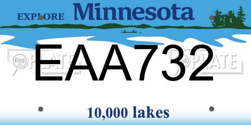 EAA732 Minnesota License Plate