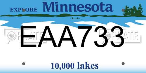 EAA733 Minnesota License Plate