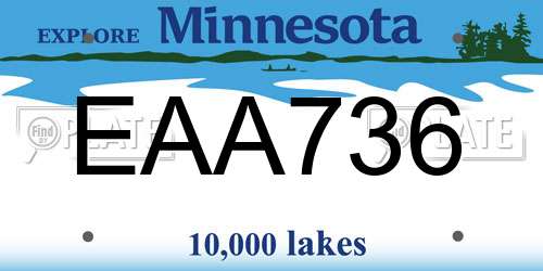 EAA736 Minnesota License Plate