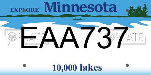 EAA737 Minnesota License Plate