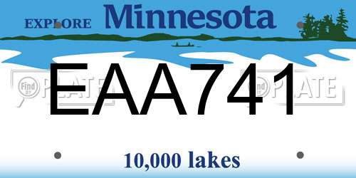 EAA741 Minnesota License Plate