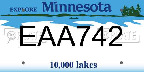 EAA742 Minnesota License Plate