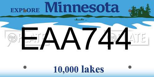 EAA744 Minnesota License Plate