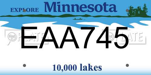 EAA745 Minnesota License Plate