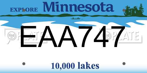 EAA747 Minnesota License Plate