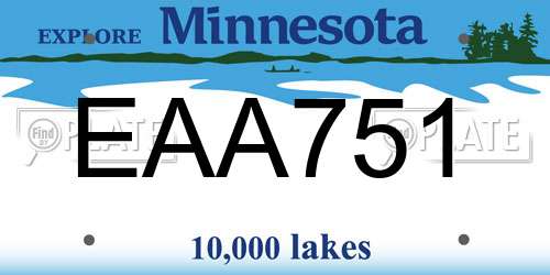 EAA751 Minnesota License Plate