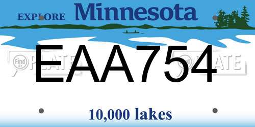 EAA754 Minnesota License Plate