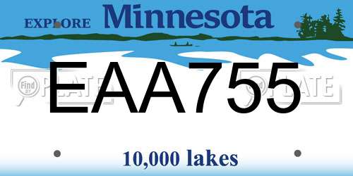 EAA755 Minnesota License Plate