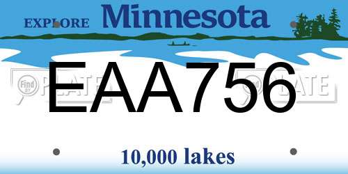 EAA756 Minnesota License Plate