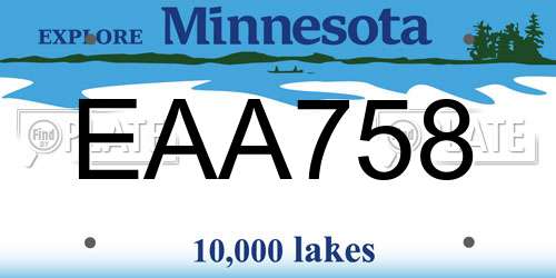 EAA758 Minnesota License Plate