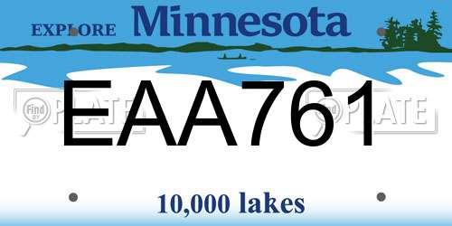 EAA761 Minnesota License Plate