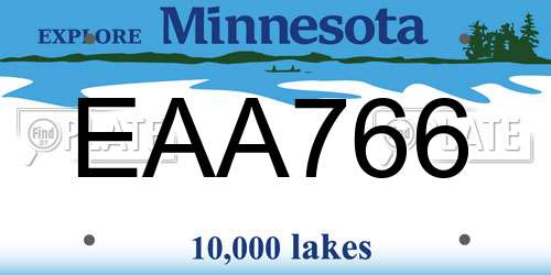 EAA766 Minnesota License Plate