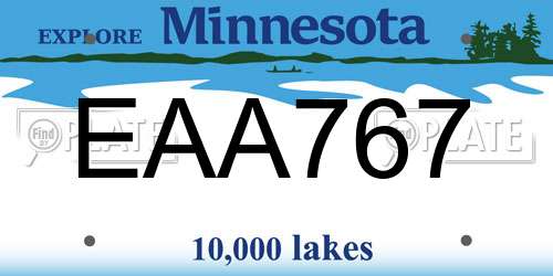 EAA767 Minnesota License Plate