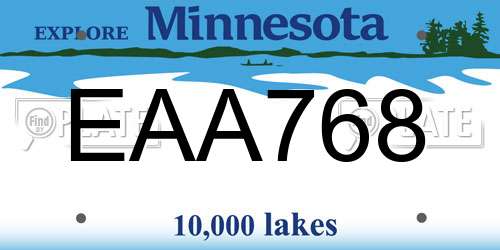 EAA768 Minnesota License Plate