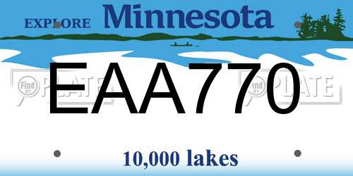 EAA770 Minnesota License Plate