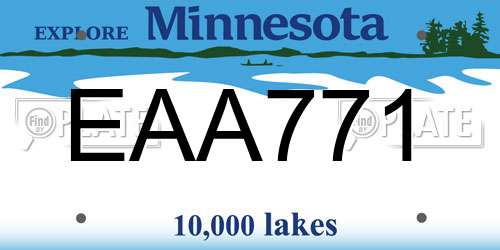 EAA771 Minnesota License Plate