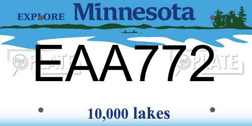 EAA772 Minnesota License Plate