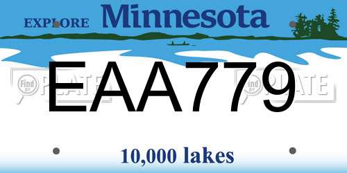 EAA779 Minnesota License Plate