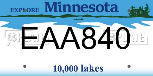 EAA840 Minnesota License Plate