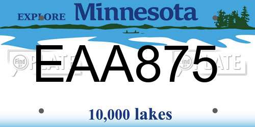 EAA875 Minnesota License Plate