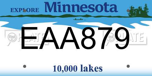 EAA879 Minnesota License Plate
