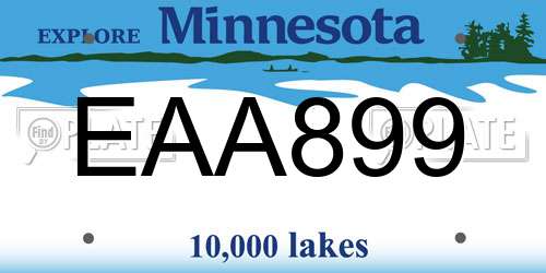 EAA899 Minnesota License Plate