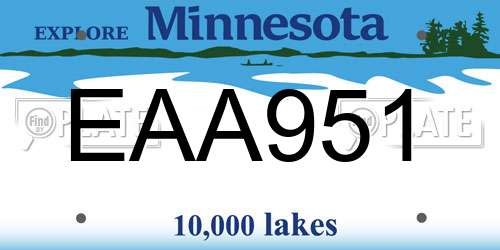 EAA951 Minnesota License Plate