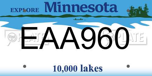 EAA960 Minnesota License Plate