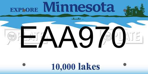 EAA970 Minnesota License Plate