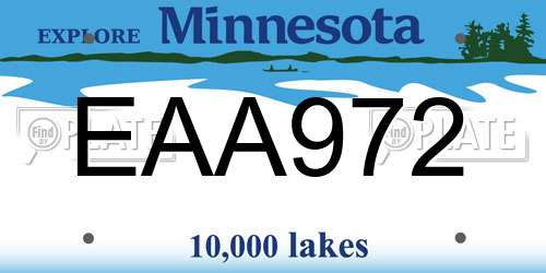 EAA972 Minnesota License Plate