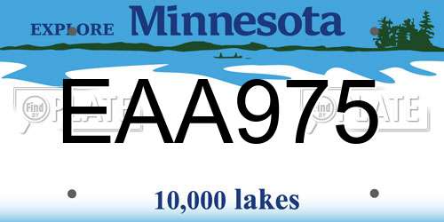EAA975 Minnesota License Plate