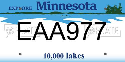 EAA977 Minnesota License Plate