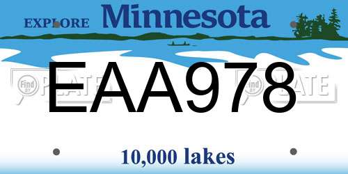 EAA978 Minnesota License Plate