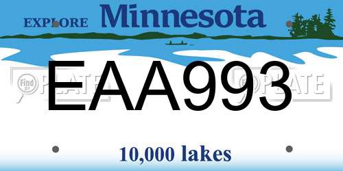 EAA993 Minnesota License Plate