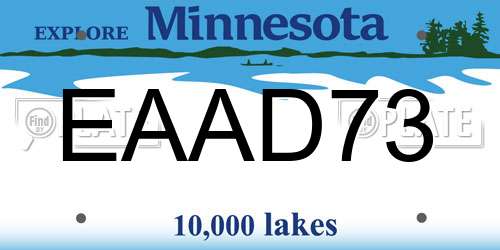 EAAD73 Minnesota License Plate