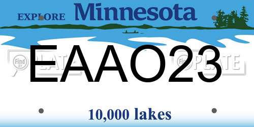 EAAO23 Minnesota License Plate