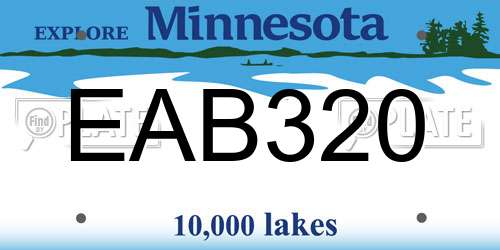 EAB320 Minnesota License Plate