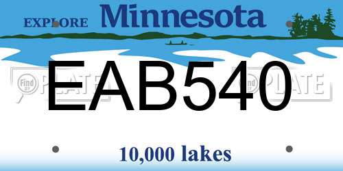 EAB540 Minnesota License Plate