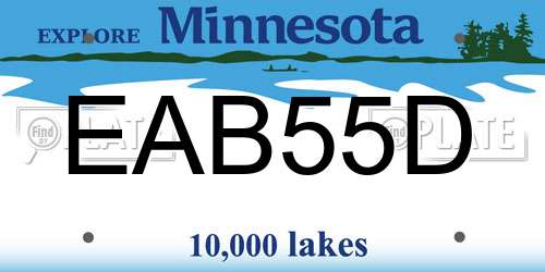 EAB55D Minnesota License Plate