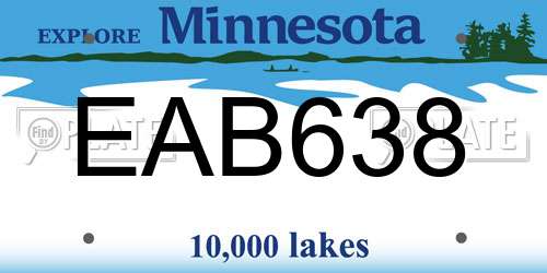 EAB638 Minnesota License Plate