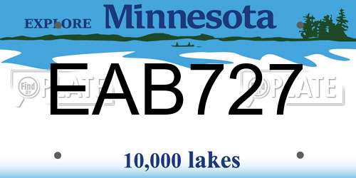 EAB727 Minnesota License Plate