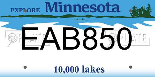 EAB850 Minnesota License Plate