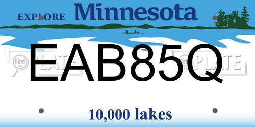 EAB85Q Minnesota License Plate