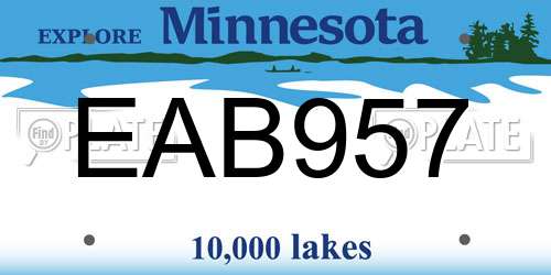EAB957 Minnesota License Plate