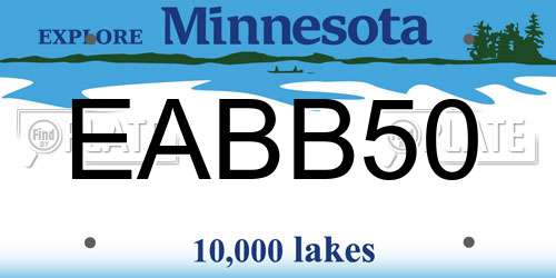 EABB50 Minnesota License Plate